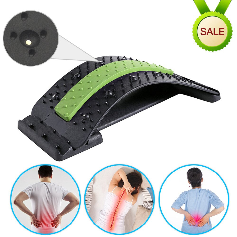 Back Massager Stretcher Neck Fitness Lumbar Cervical Spine Support Pain  Relief